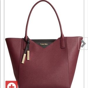 Calvin Klein saffiano leather tote bag